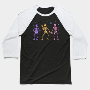 Skeleton Dancing Baseball T-Shirt